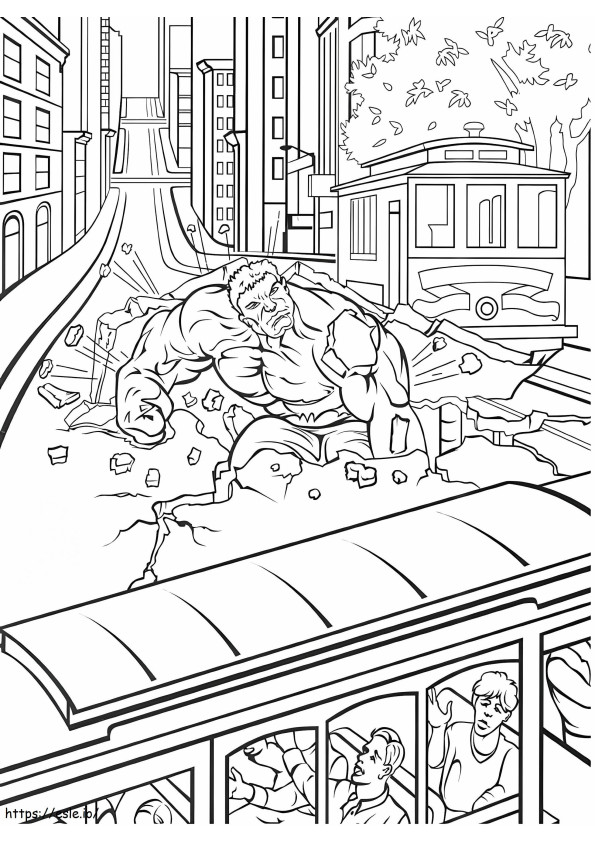 1534494360 Hulk Breaking Road A4 coloring page