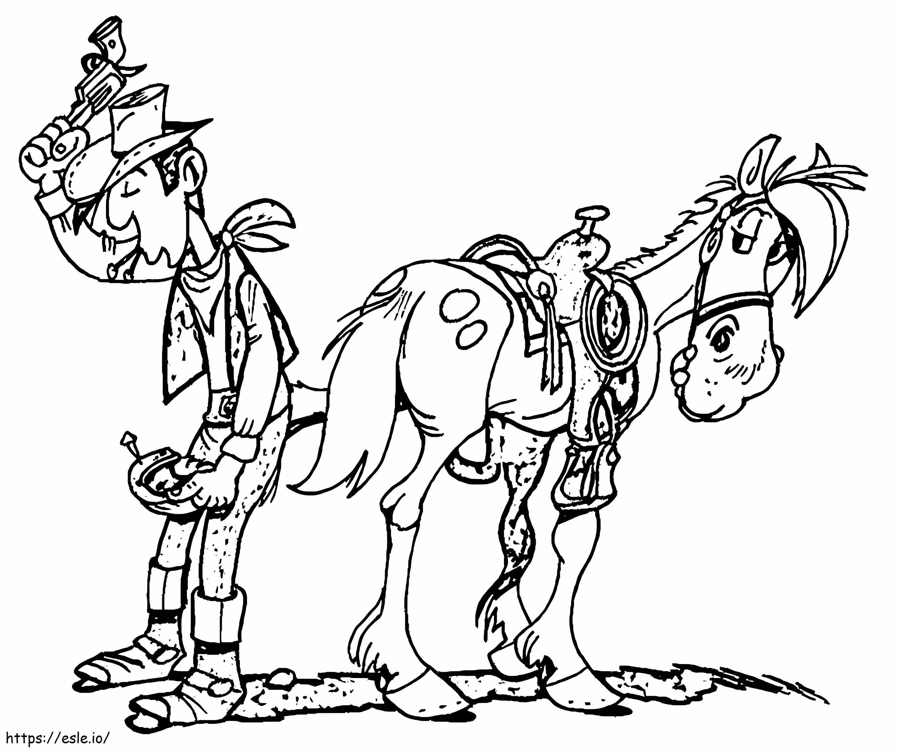 Jolly Jumper And Lucky Luke coloring page
