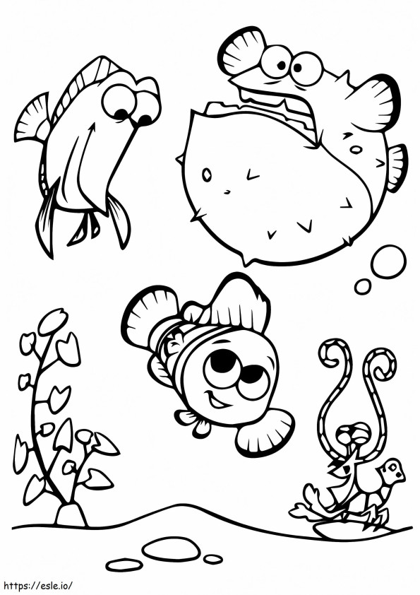 1530670249 A Cute Finding Nemo Coloring Tree A4 coloring page