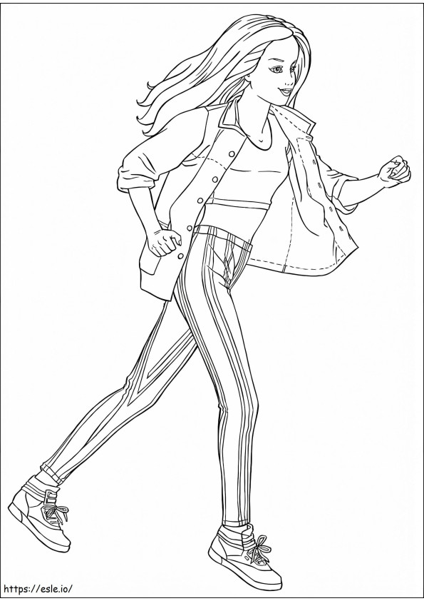 1533783662 Barbie Running A4 coloring page