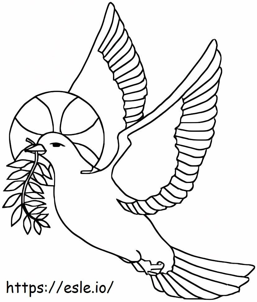 Dove With Leaf coloring page