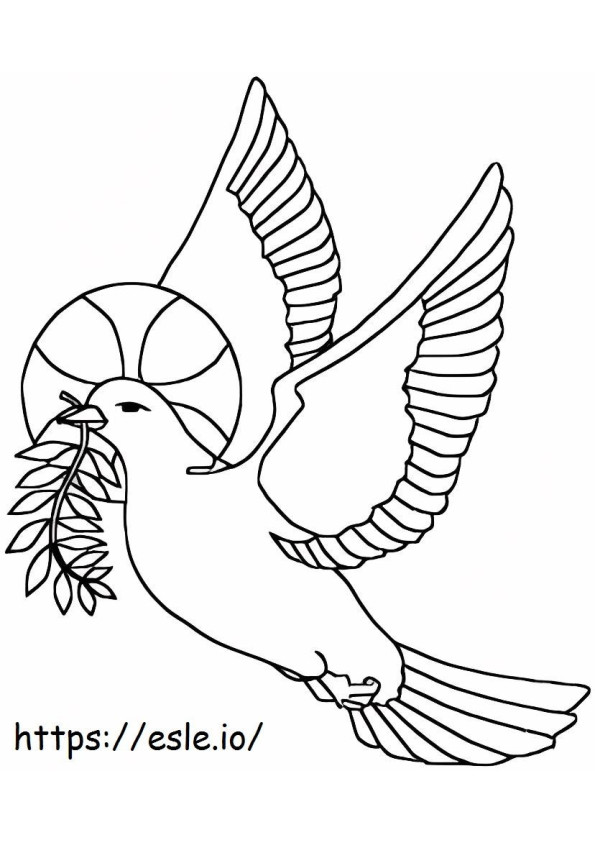 Dove With Leaf coloring page