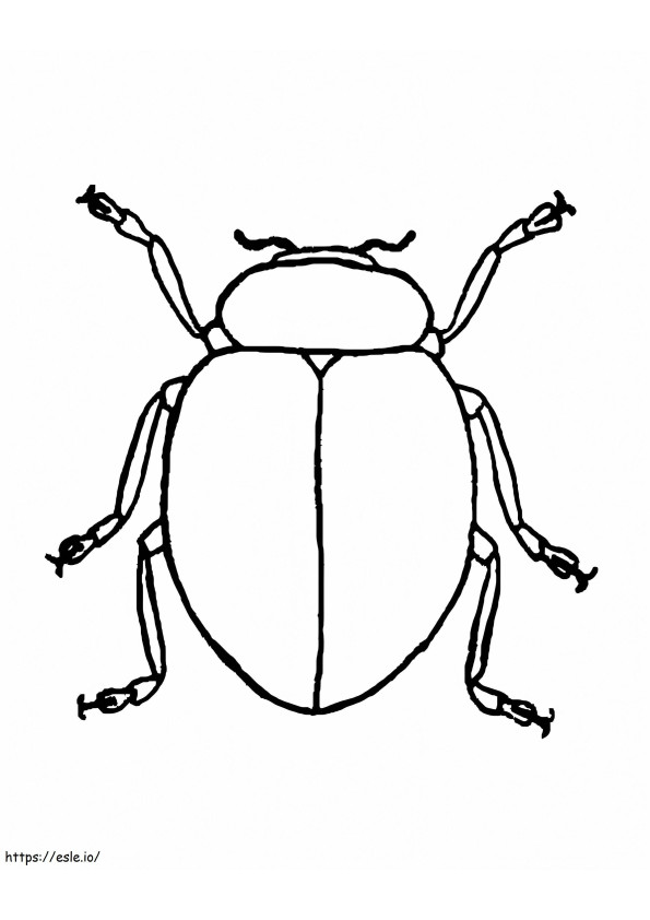 Yksinkertainen kovakuoriainen värityskuva