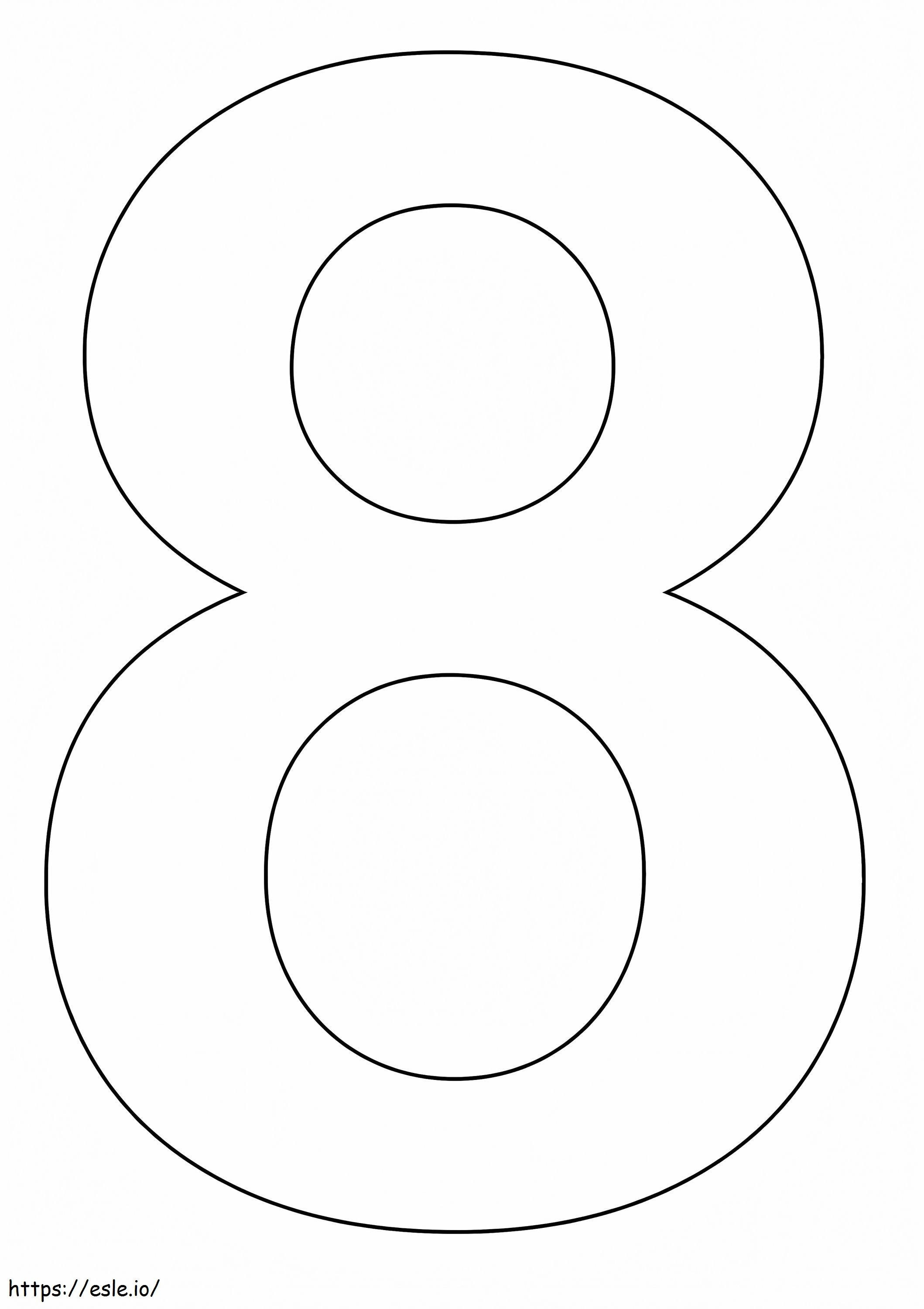 Yksinkertainen numero 8 värityskuva