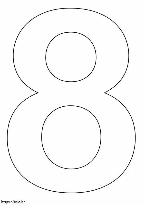 単純な数字の 8 ぬりえ - 塗り絵