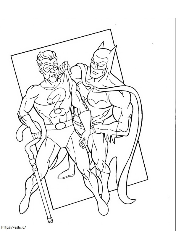 Coloriage Batman attrape des ennemis à imprimer dessin