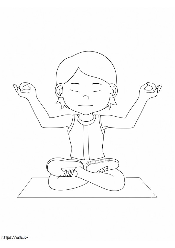 Meditación Yoga Imprimible para colorear