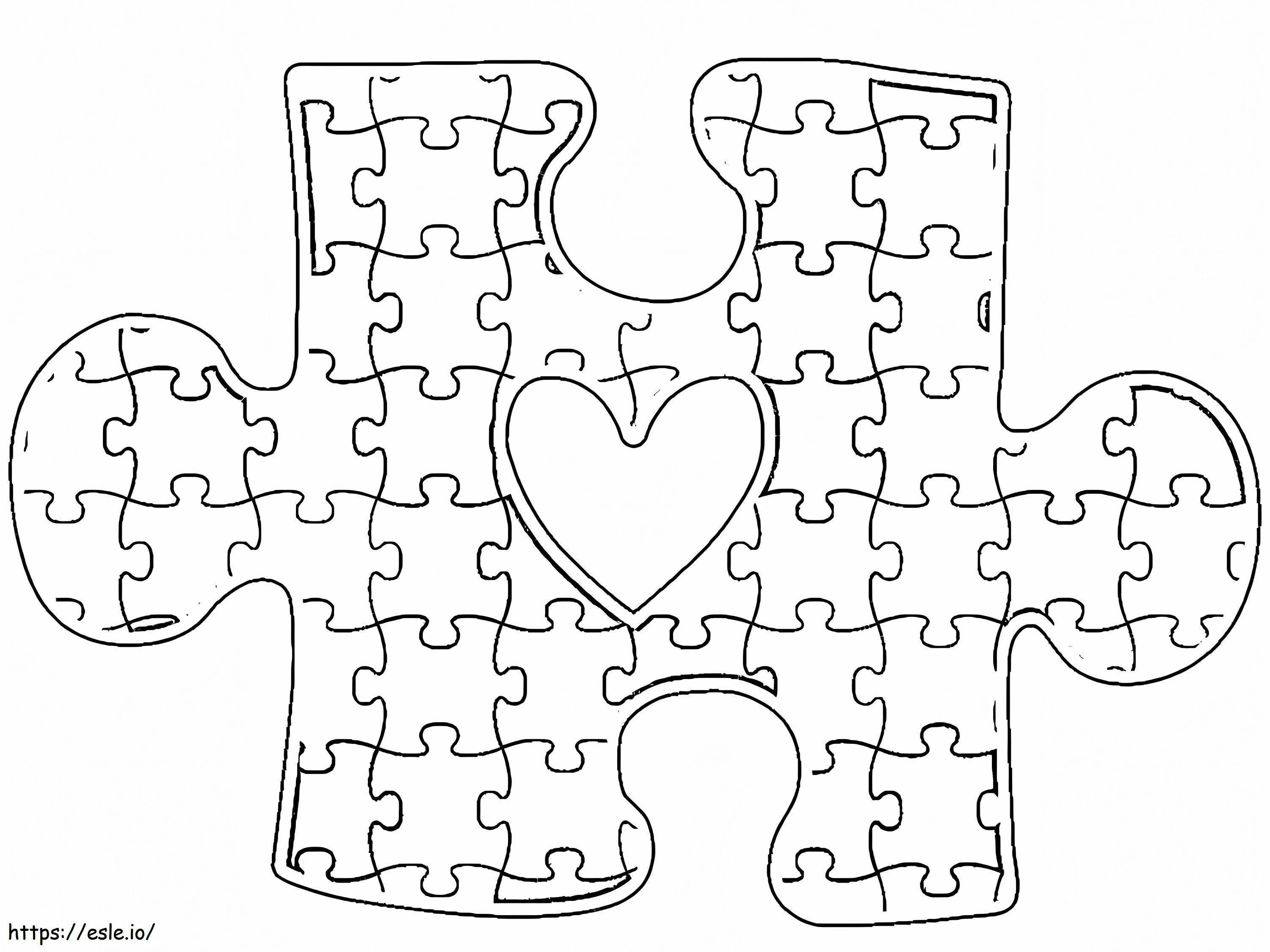 Puzzle Piece Autism Awareness coloring page