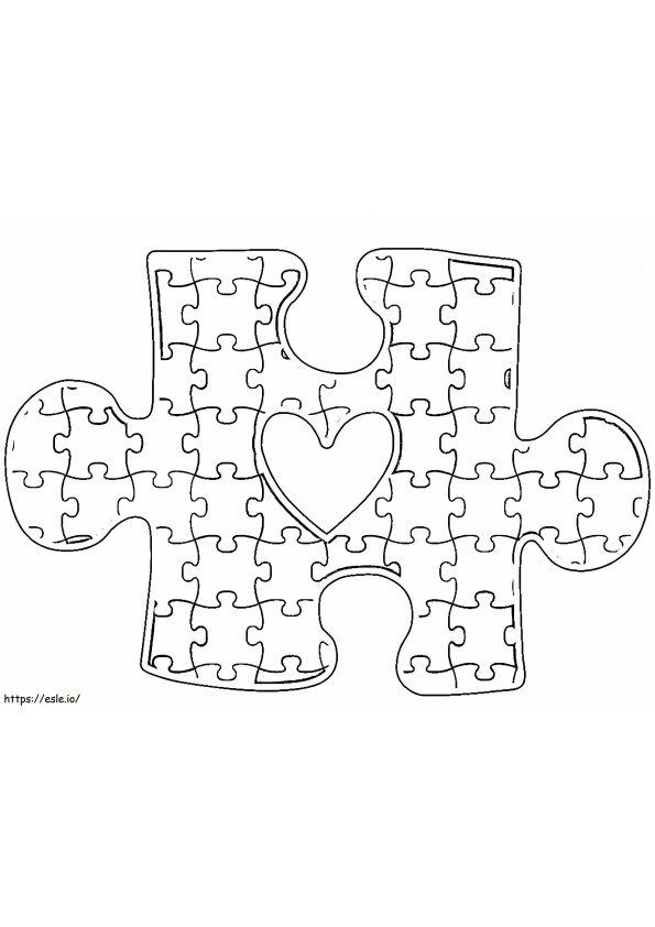 Piesa de puzzle Conștientizarea autismului de colorat