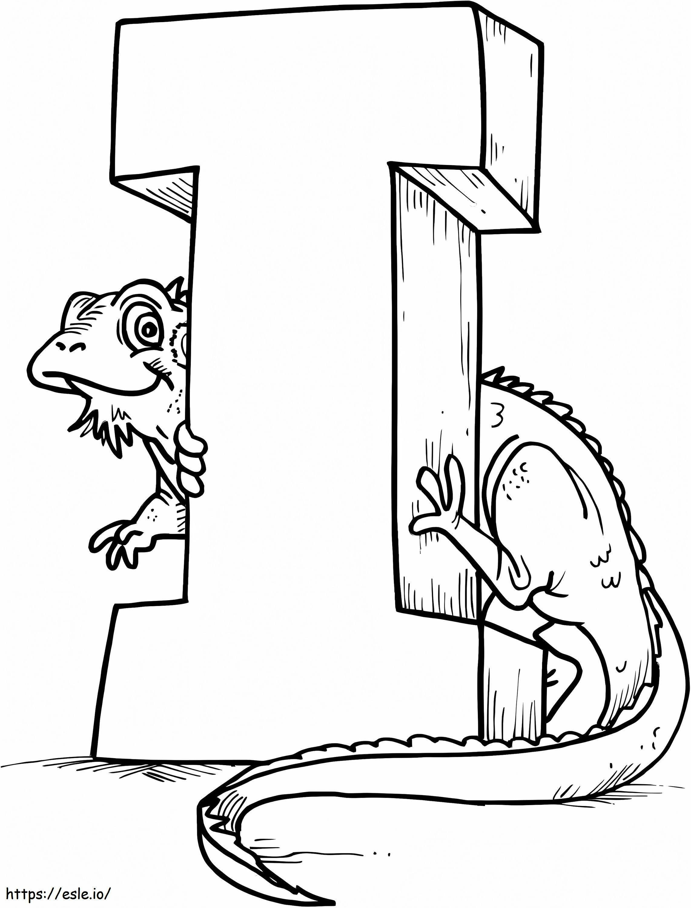 Letter I Reptile coloring page
