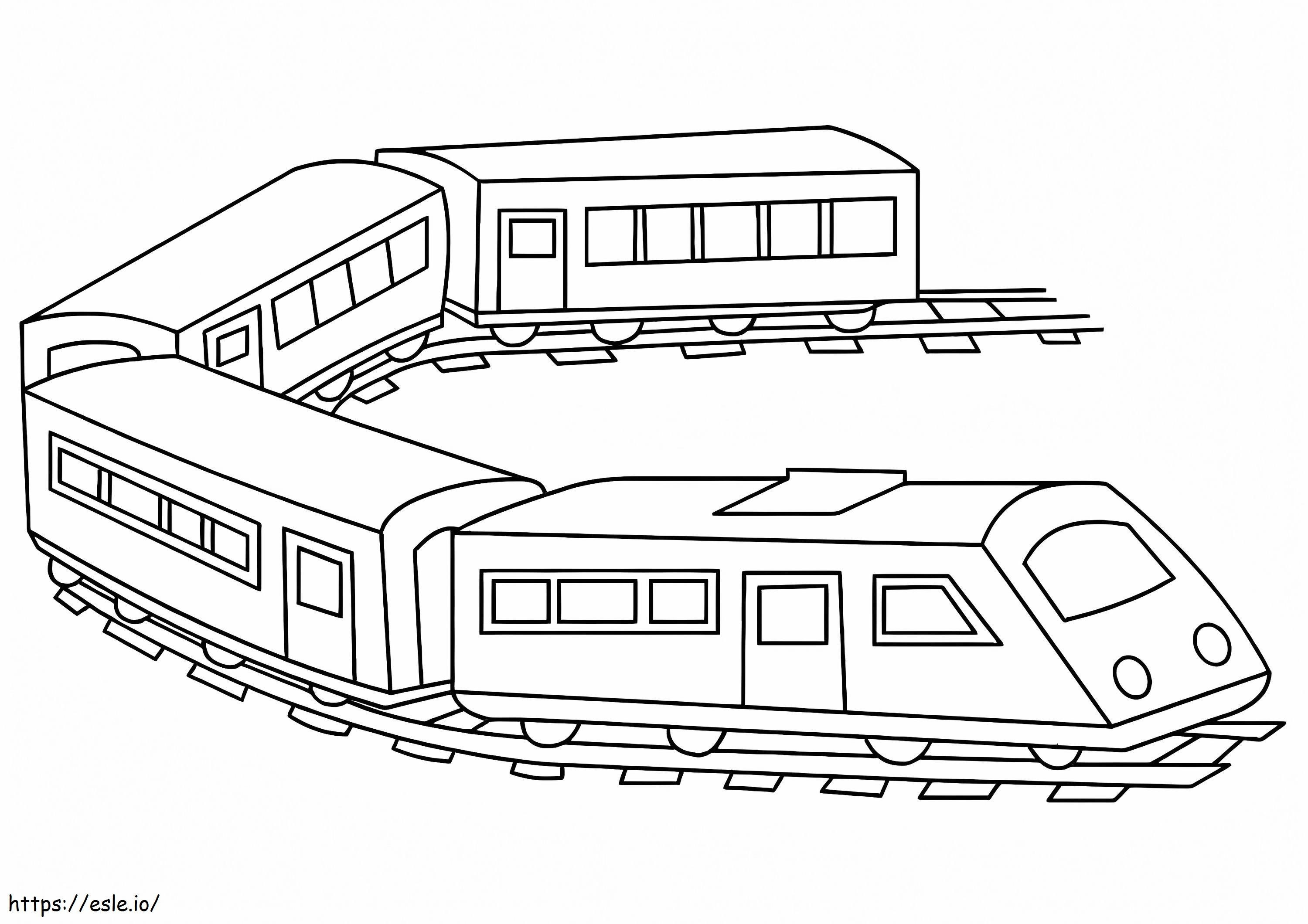 印刷可能な旅客列車 ぬりえ - 塗り絵