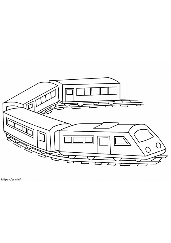 印刷可能な旅客列車 ぬりえ - 塗り絵