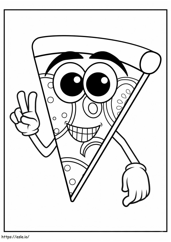 Happy Pizza coloring page