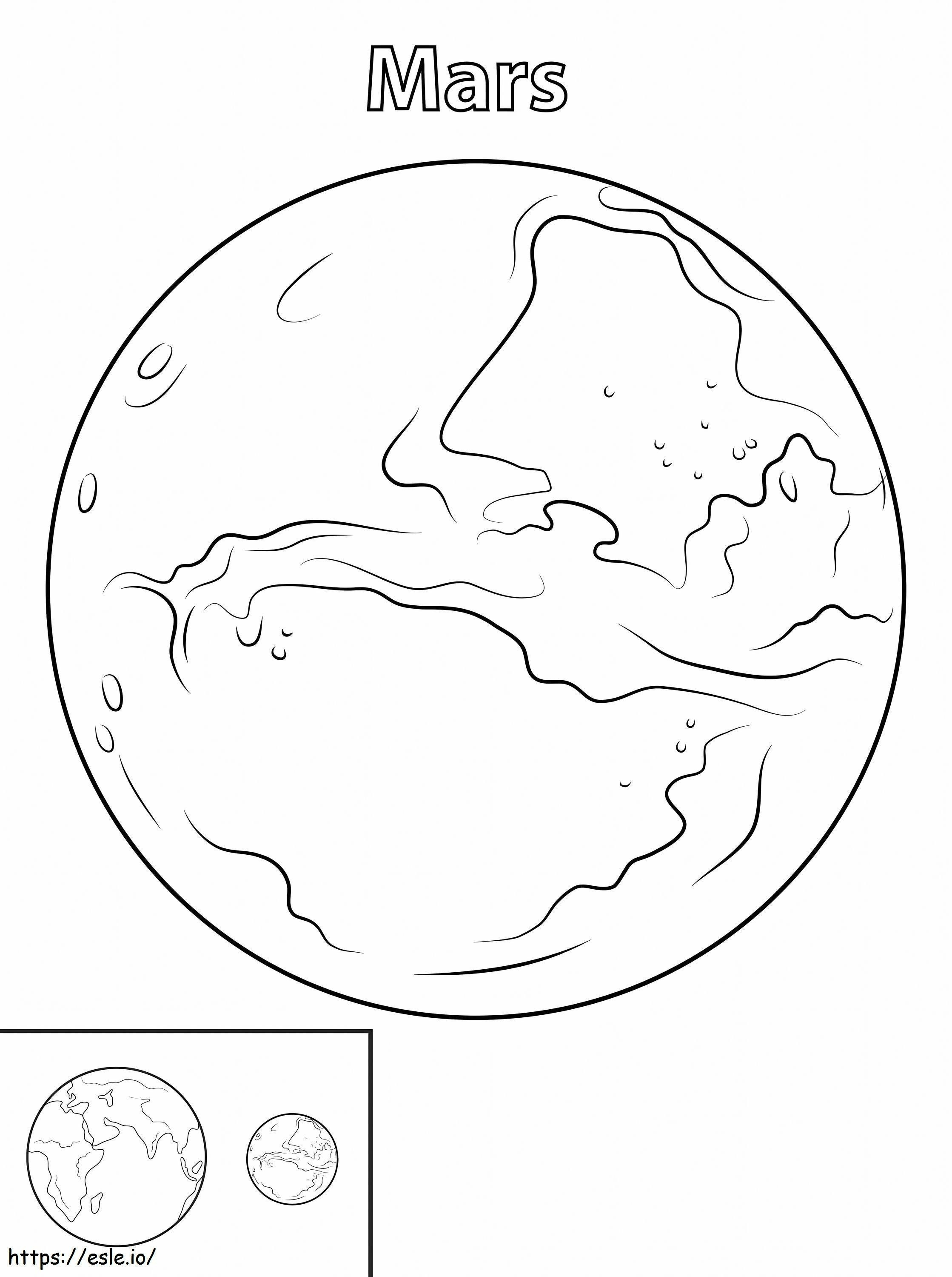 Planet Mars coloring page