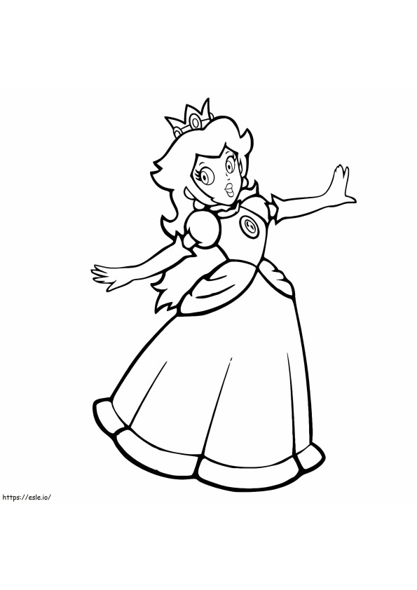 Księżniczka Peach szczęśliwa kolorowanka