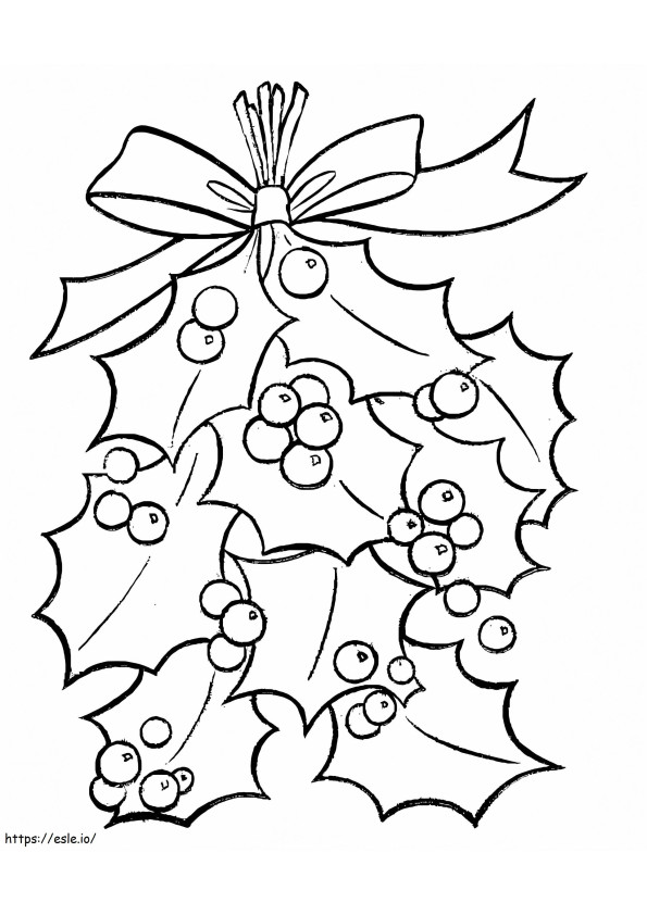 Christmas Holly Free coloring page