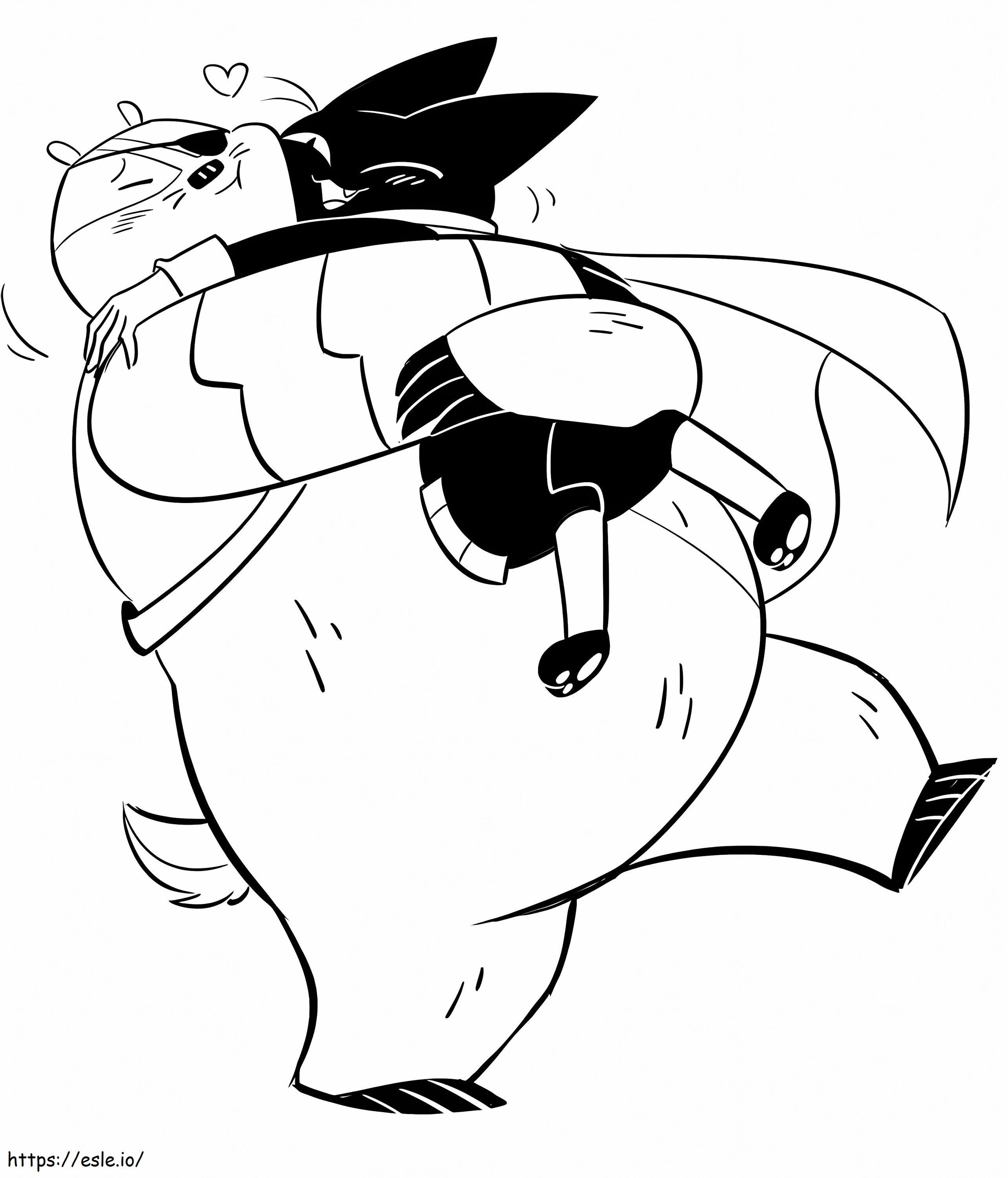 Badgerclops abraza a Mao Mao para colorear y imprimir