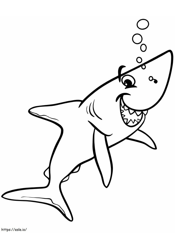 Vriendelijke haai kleurplaat kleurplaat