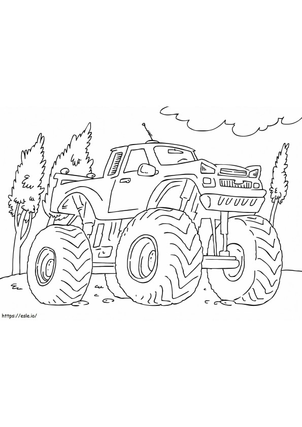 Monster Truck na estrada para colorir