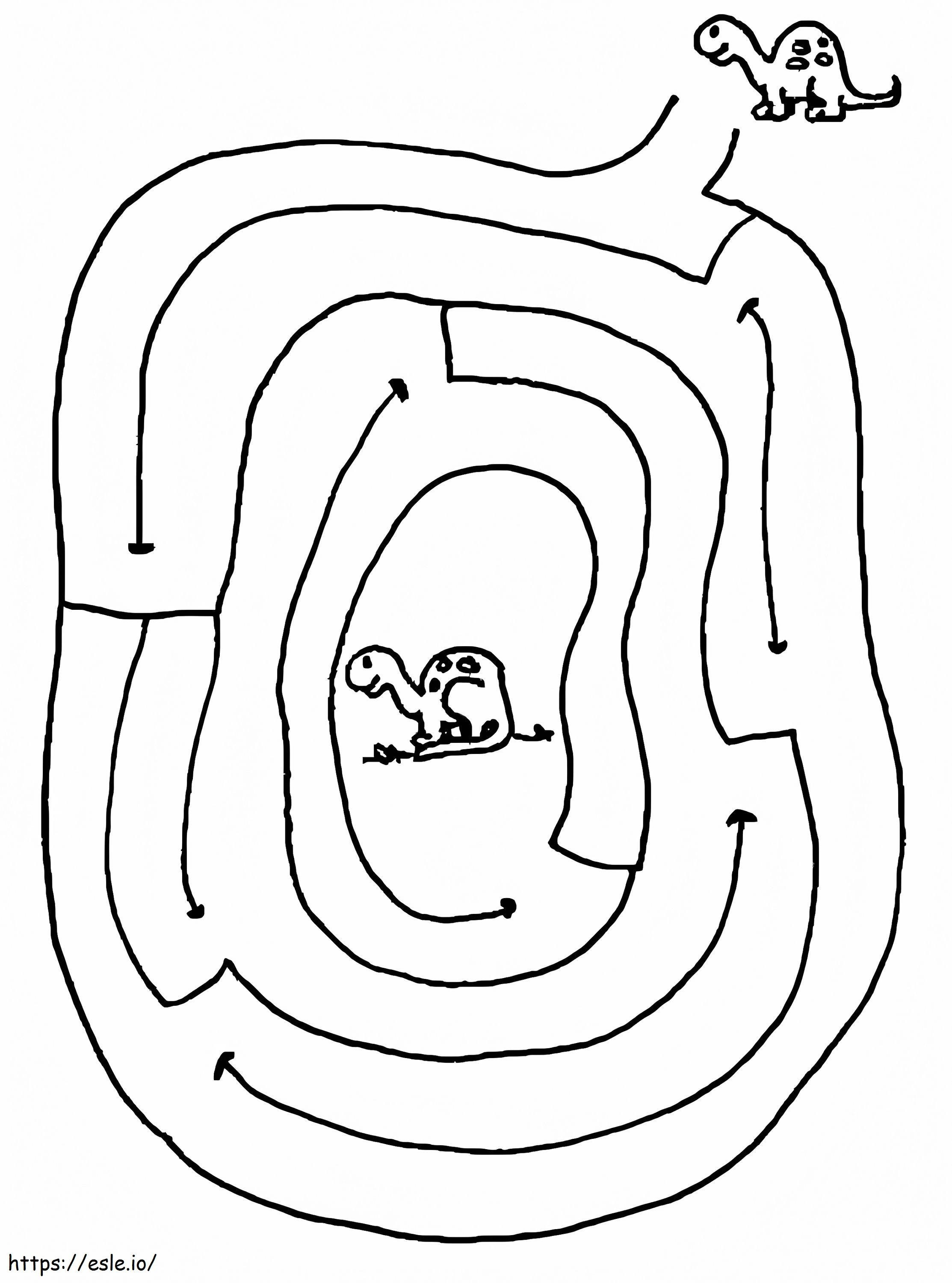 Dinosaurier und Labyrinth ausmalbilder