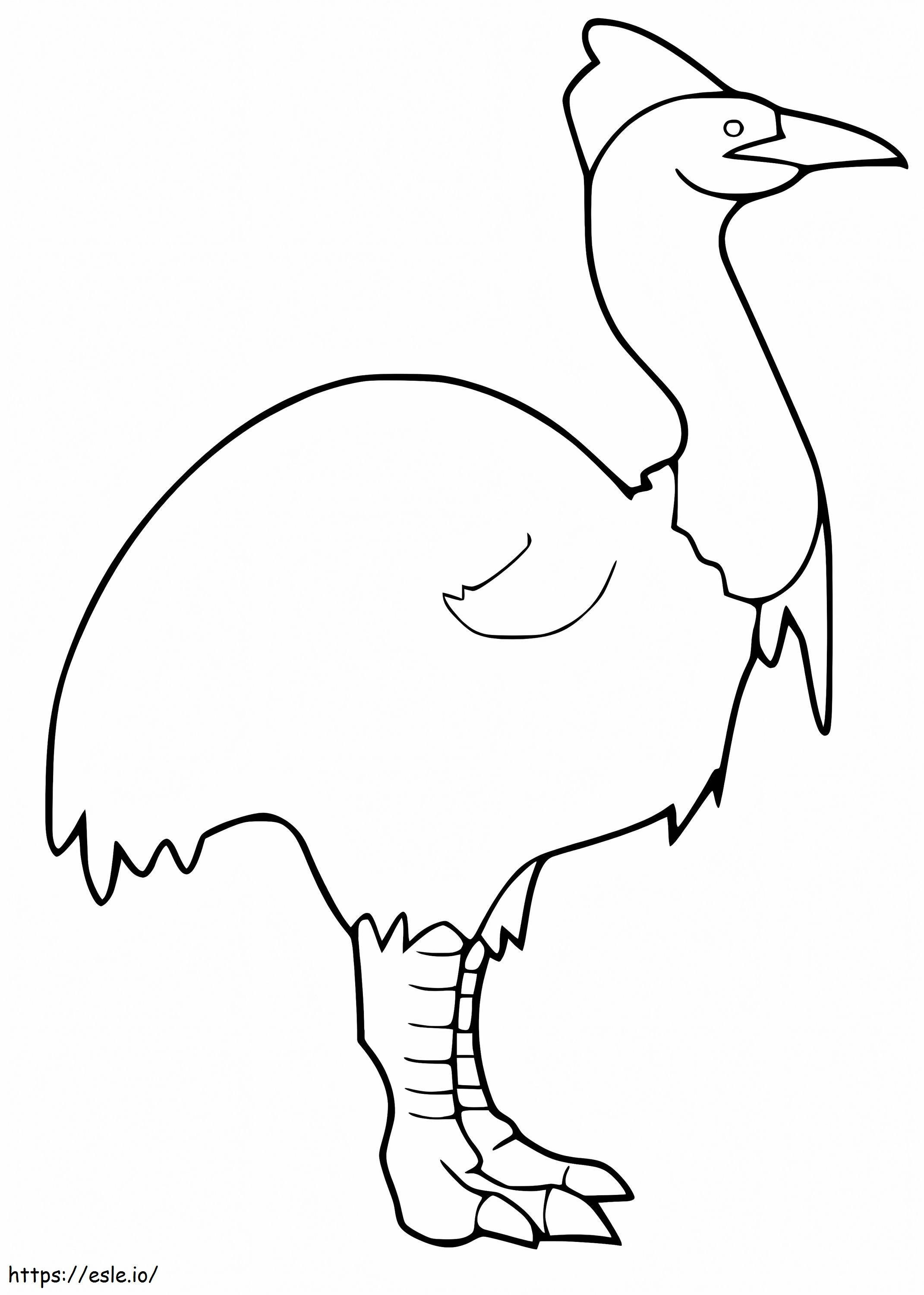 Easy Cassowary coloring page