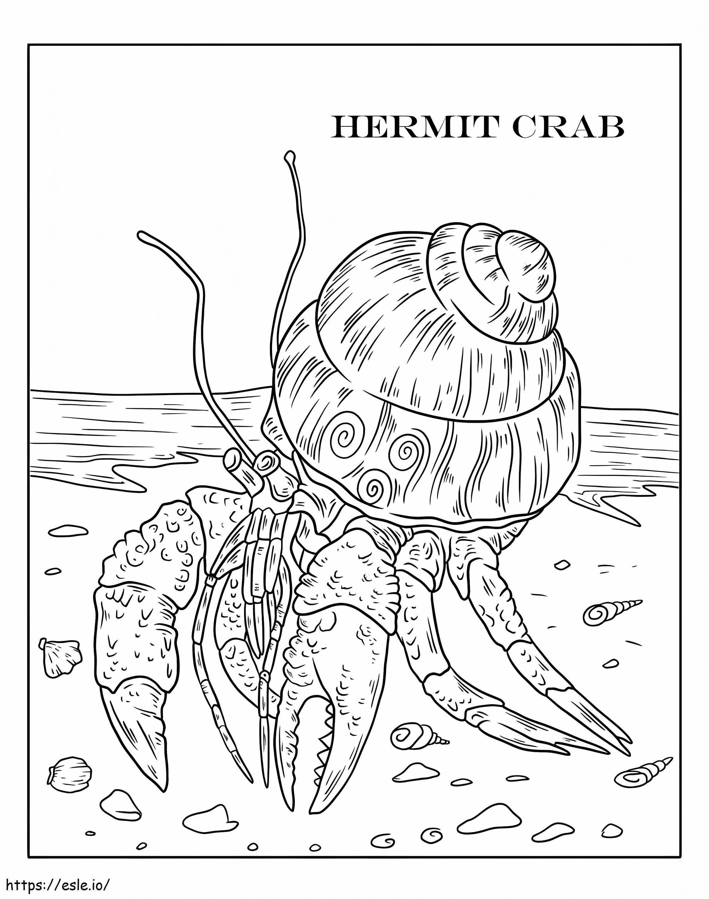 Hermit Crab On The Beach coloring page