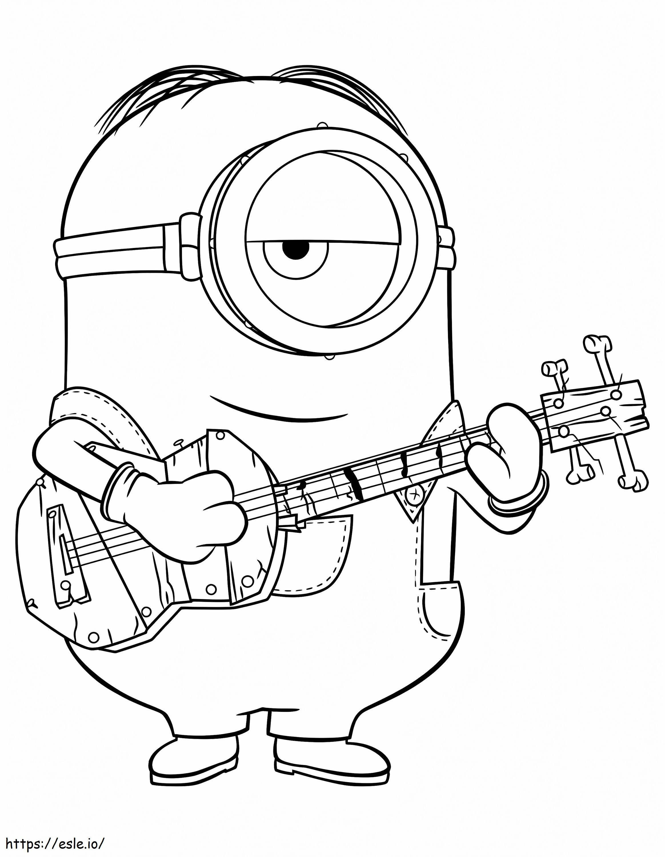 Minion Plays The Guitar coloring page