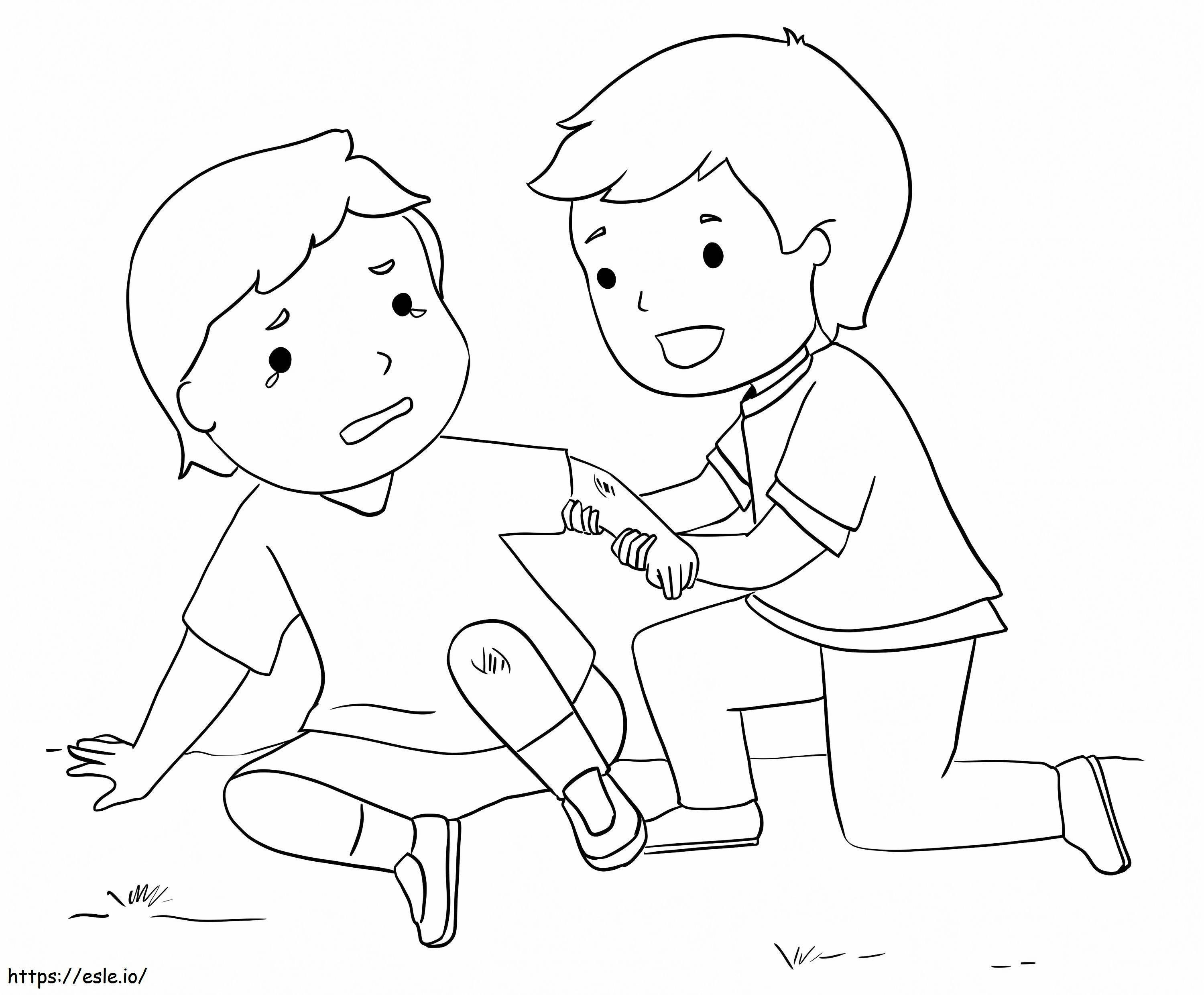 Caring Friends coloring page