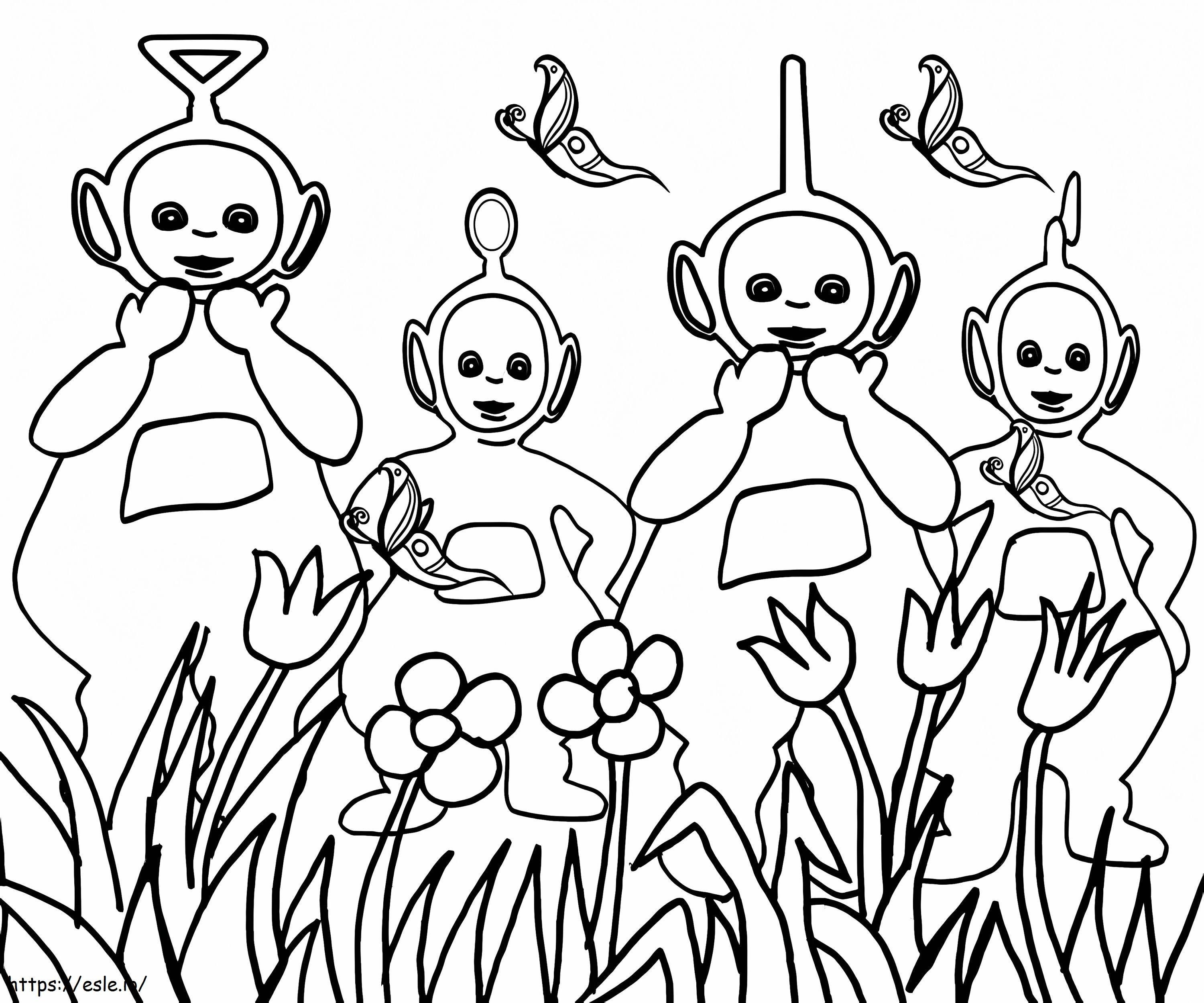 Adorable Teletubbies coloring page
