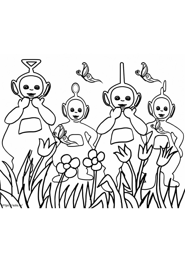 Adorable Teletubbies coloring page