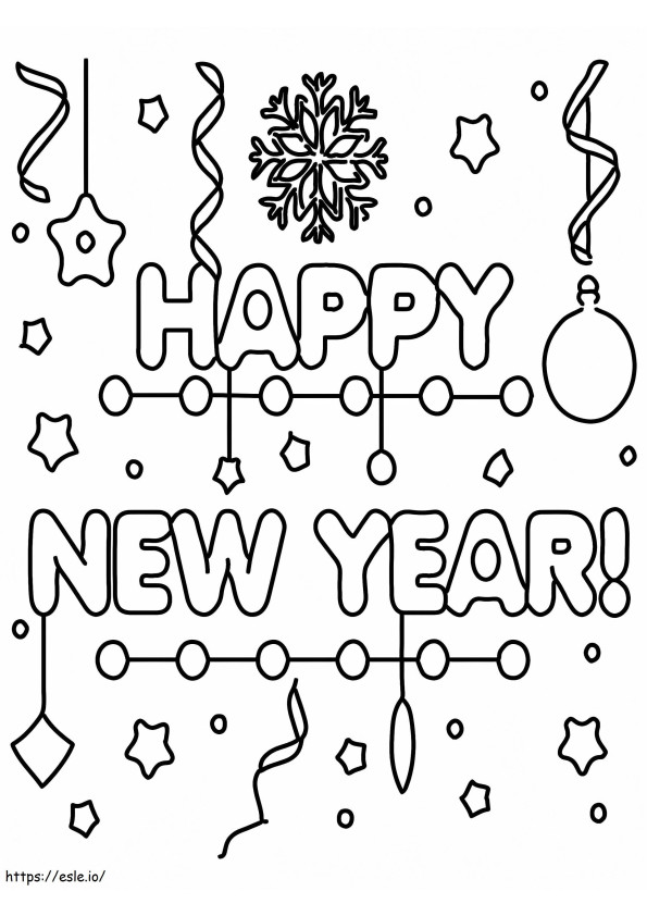 Happy New Year Coloring 5 coloring page