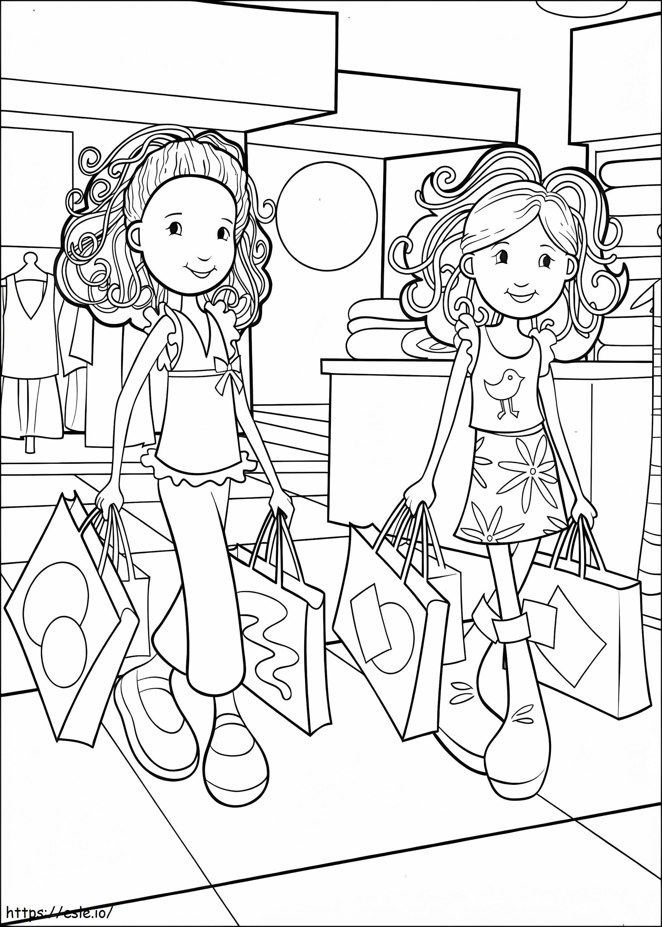 Groovy Girls Go Shopping coloring page