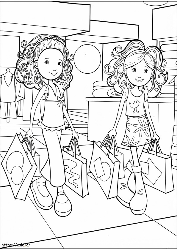 Groovy Girls Go Shopping coloring page
