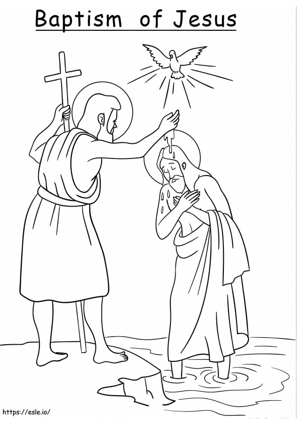 Baptisan Yesus Gratis Gambar Mewarnai