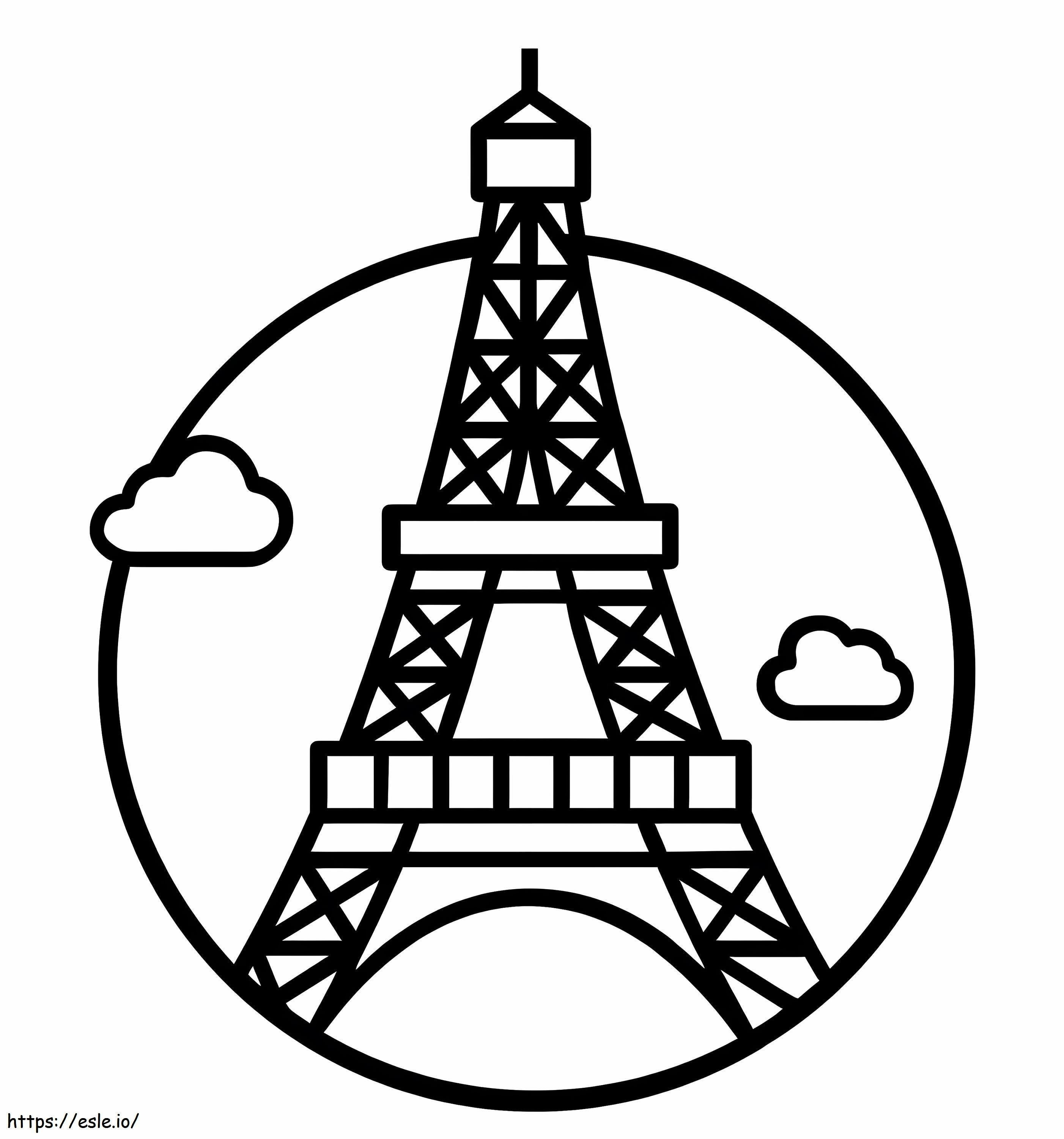 Logo Wieży Eiffla kolorowanka