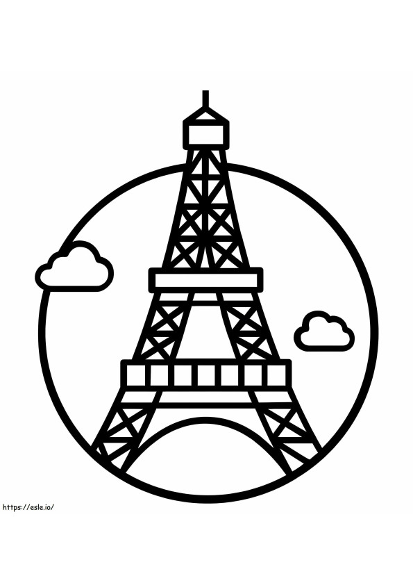 Logo Eiffel Tower coloring page