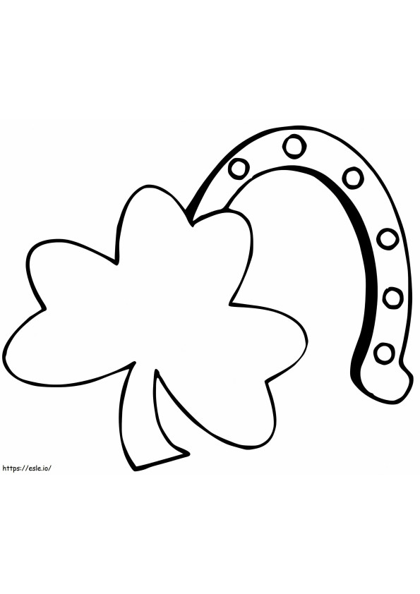 Lucky Shamrock And Lucky Horseshoe coloring page