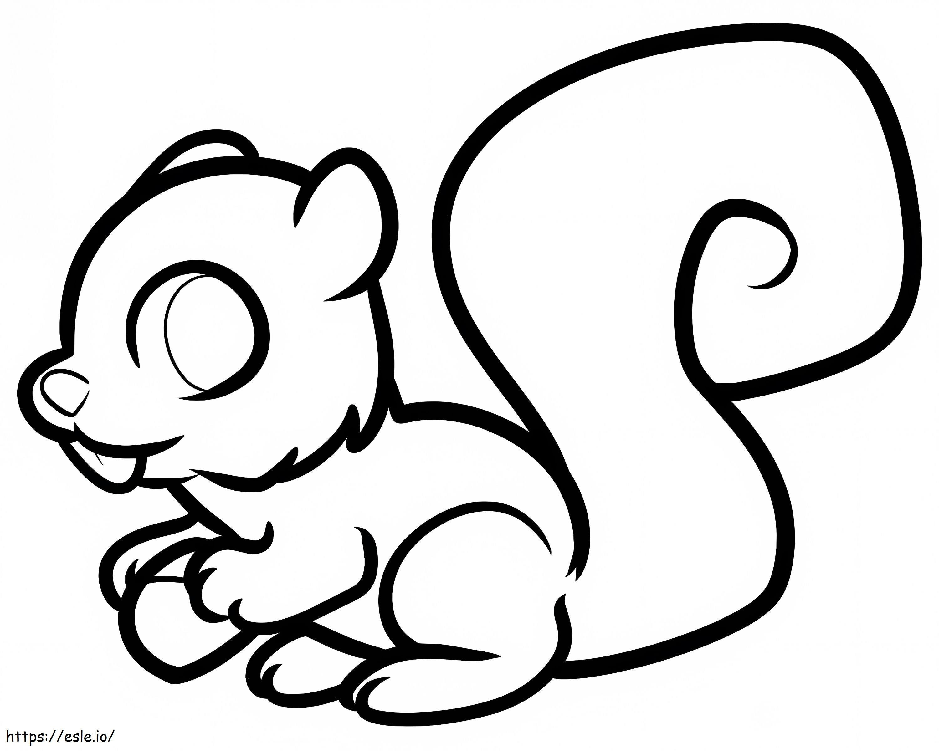 Chipmunk Easy coloring page