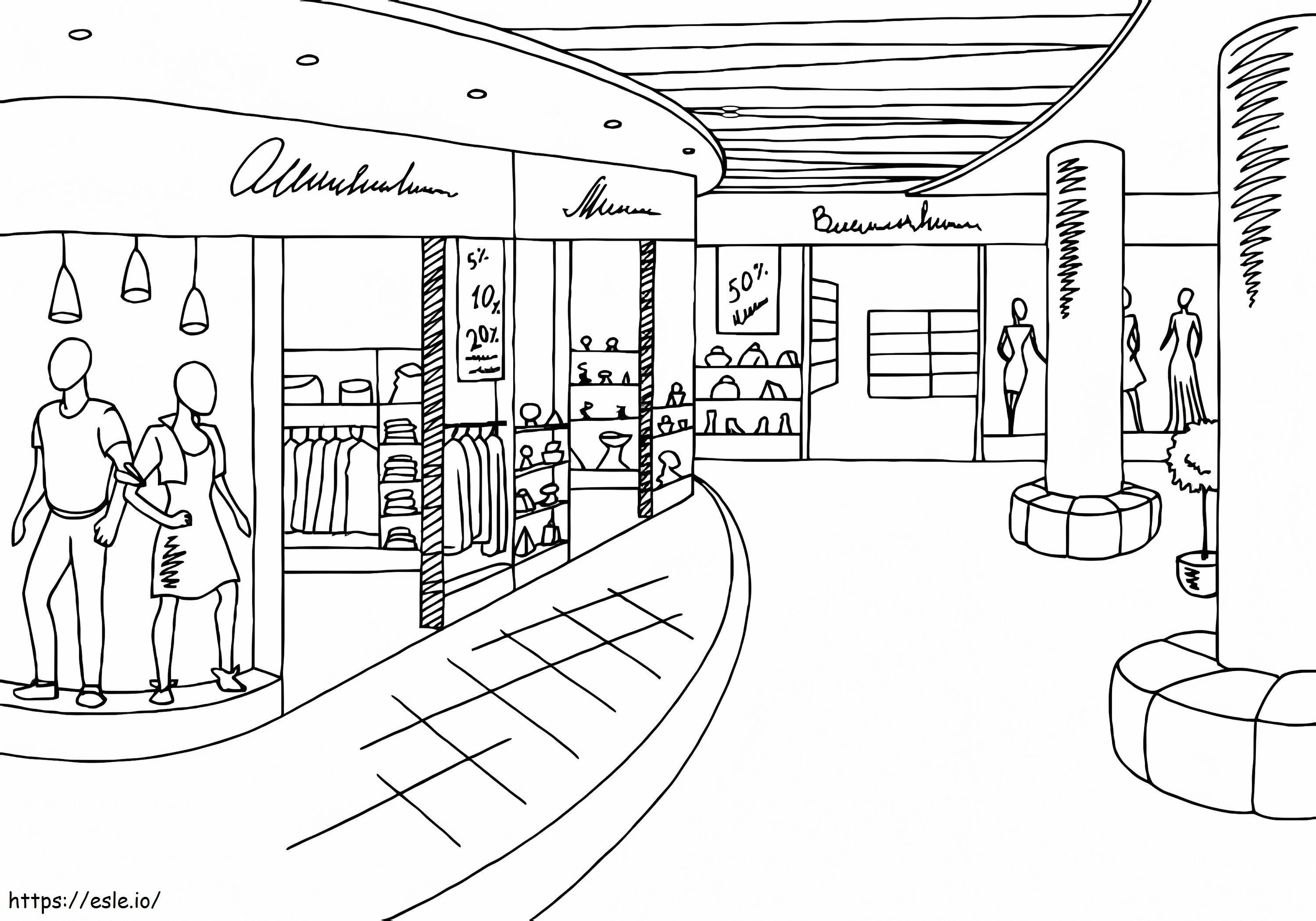 Free Printable Shopping Mall coloring page