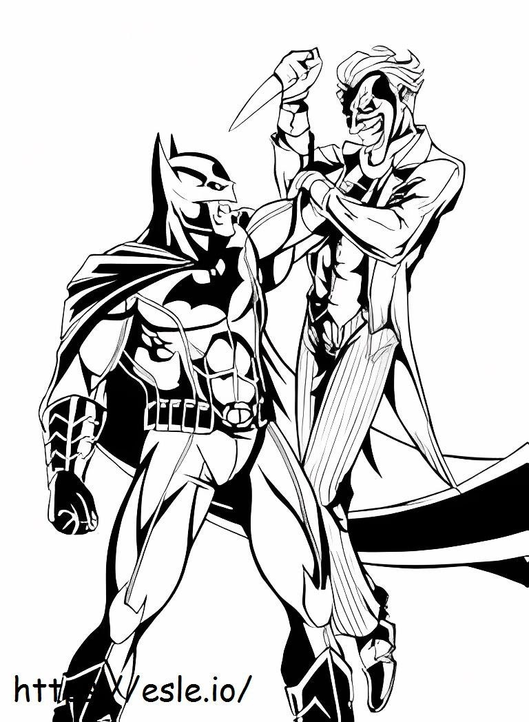 Batman contra el Guasón para colorear