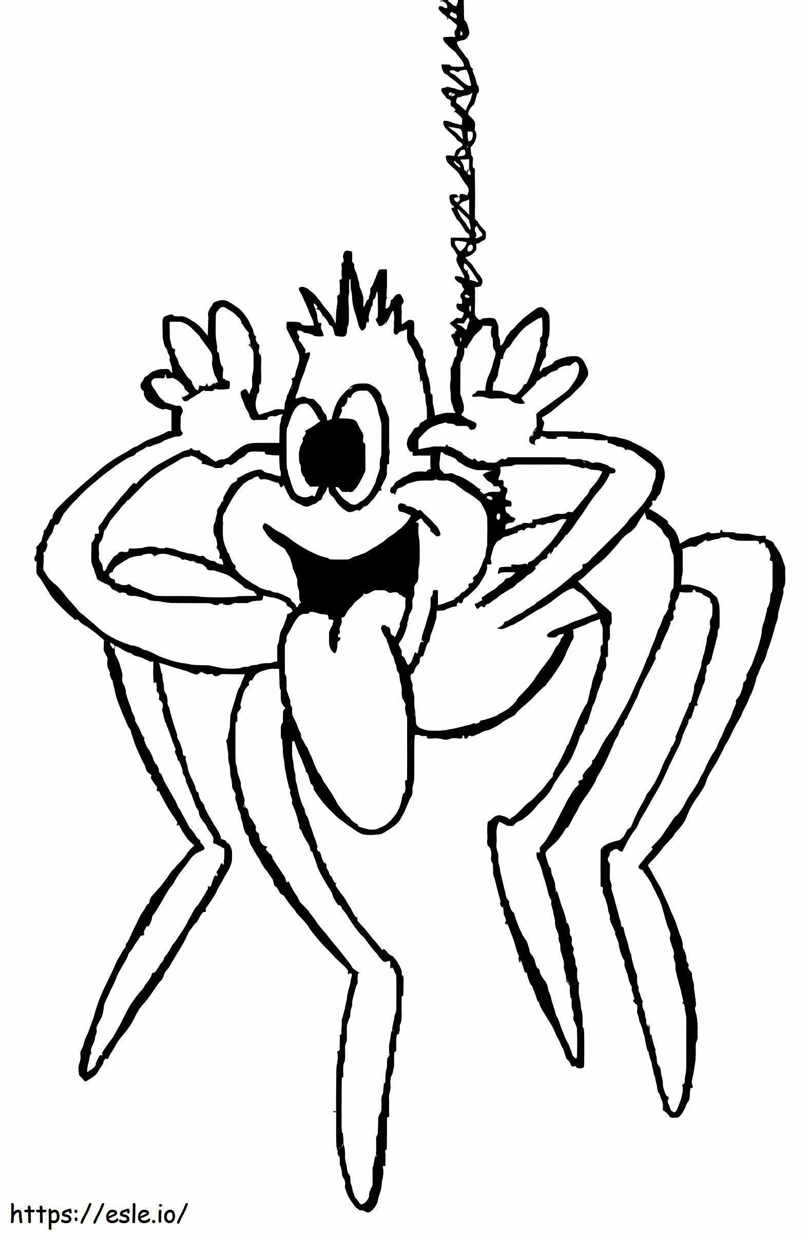 Aranha de desenho animado engraçado para colorir