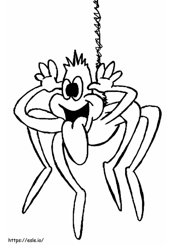Funny Cartoon Spider coloring page