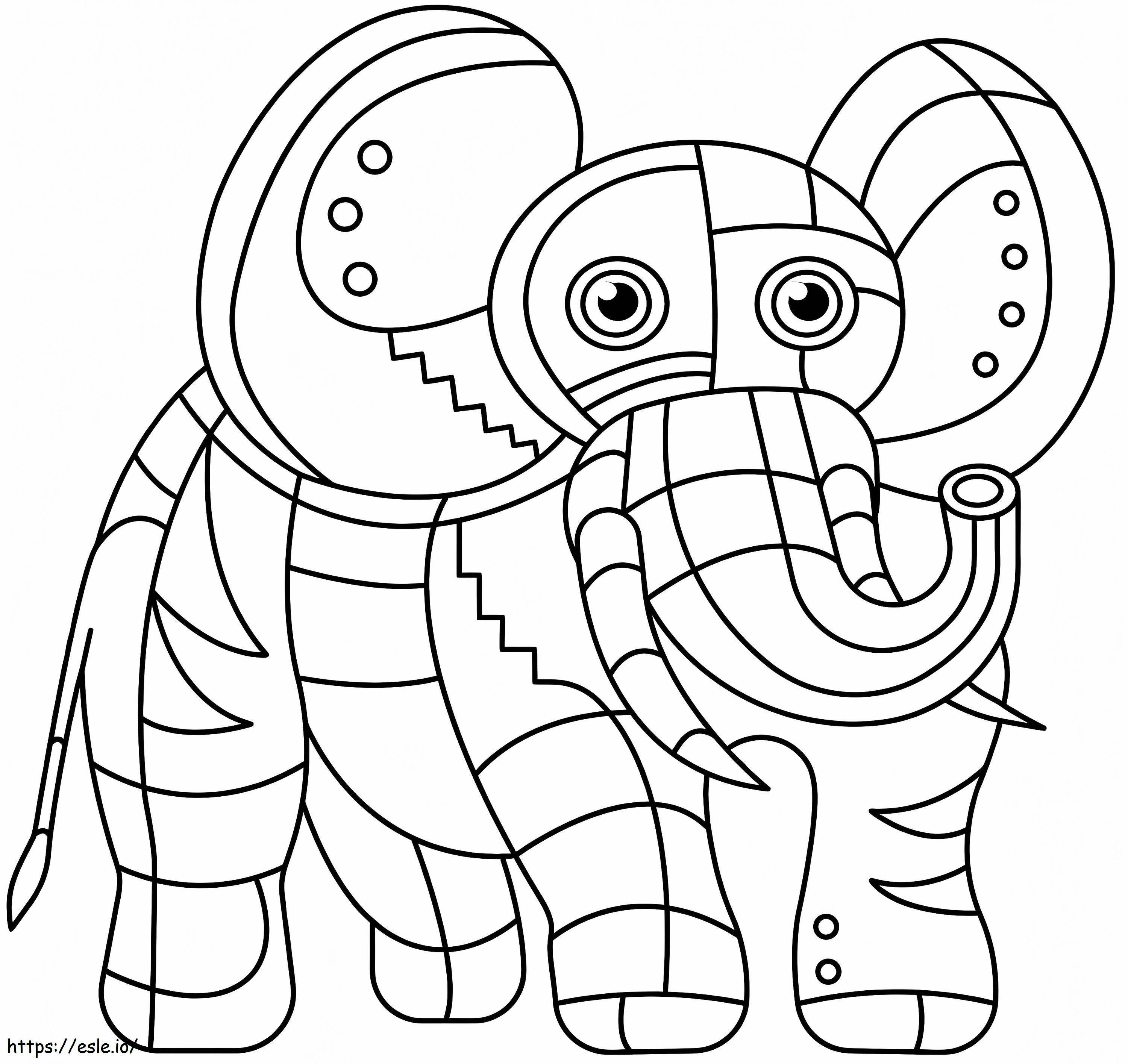Abstract Elephant coloring page