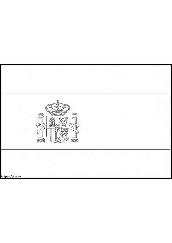 Bendera Spanyol 2 Gambar Mewarnai