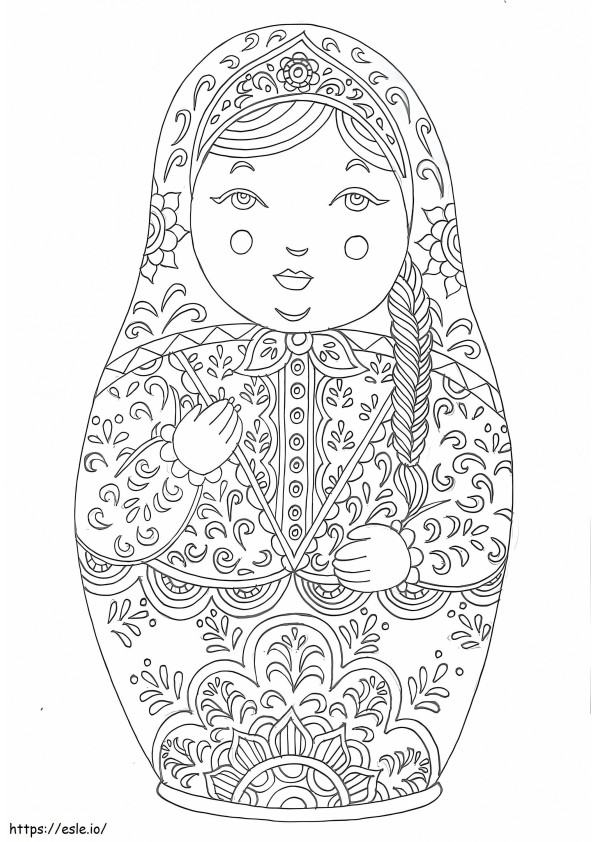 Russian Doll Matryoshka 7 coloring page