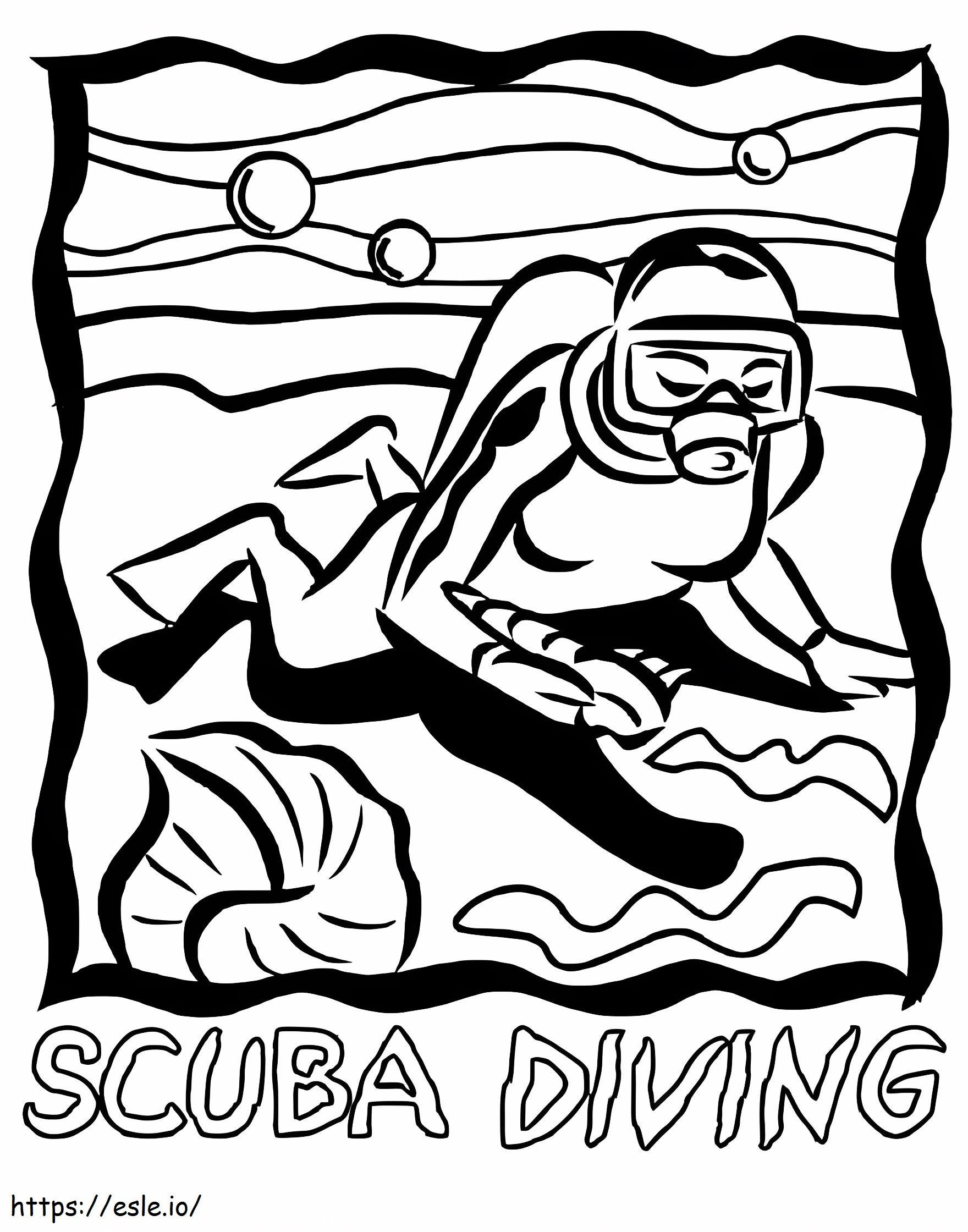 Printable Scuba Diving coloring page