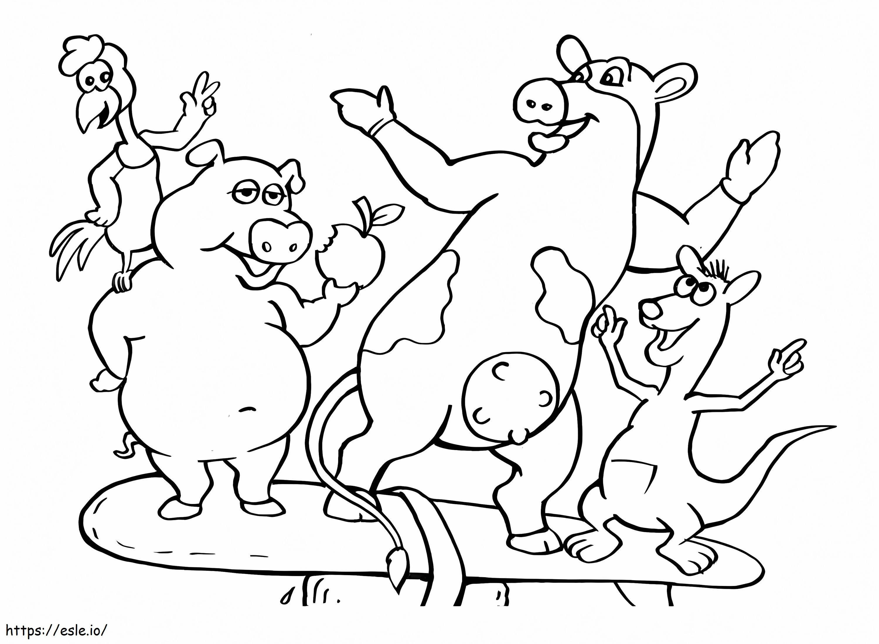 Komik Çiftlik Hayvanları boyama