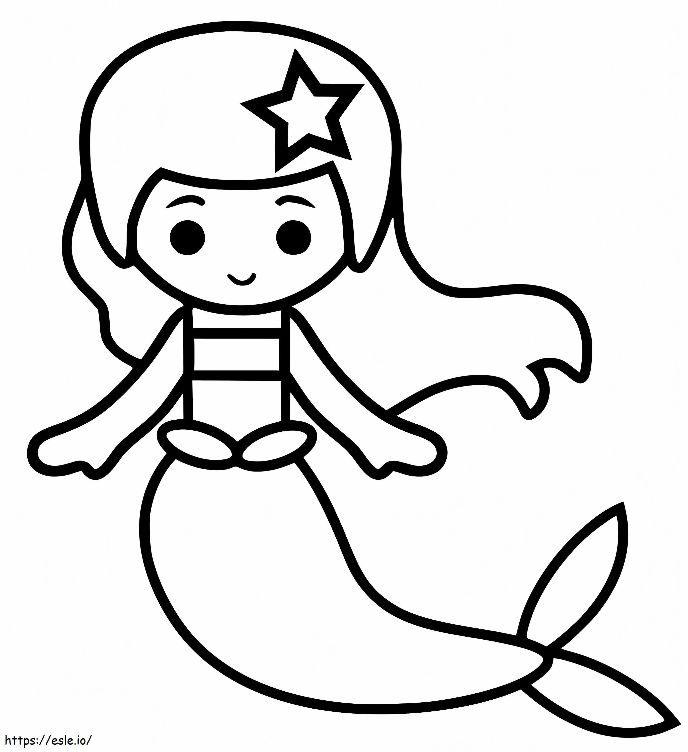 Einfache Meerjungfrau ausmalbilder