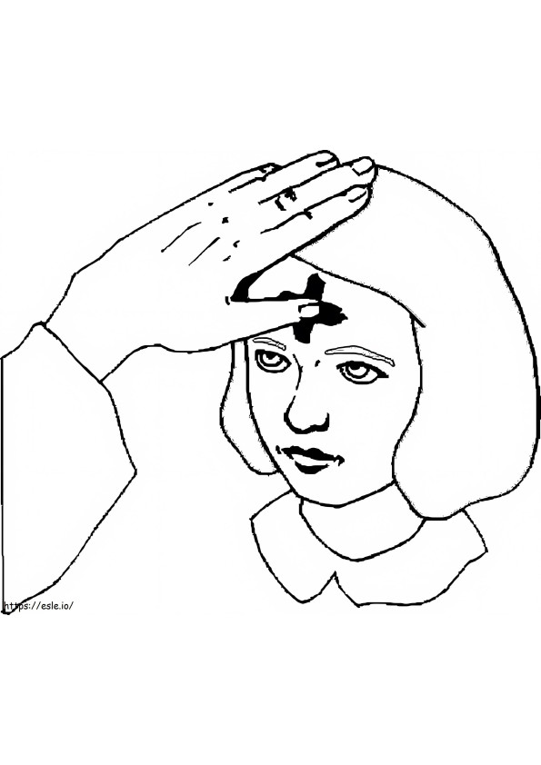 Ash Wednesday Cross coloring page