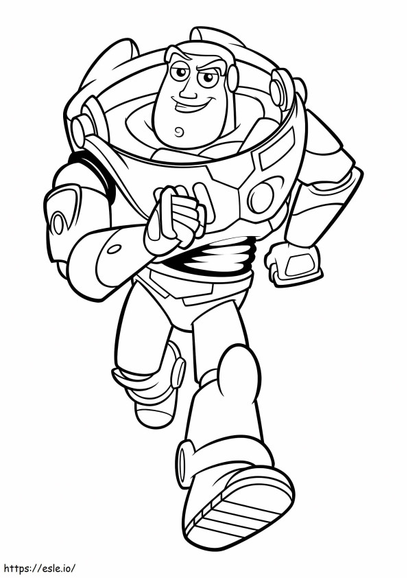 Riendo Buzz Lightyear Corriendo para colorear